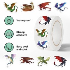 500 Pcs/Roll House of the Dragon Cartoon Stickers – Cute Roll Decals for Journal