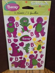 Vintage 1999 Barney the Dinosaur – BJ – Baby Bop 2 sheets new sealed green