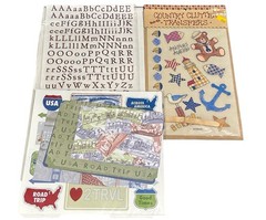 22 Pc Scrapbook Sticker Lot Recollections K&Company Family Travel Letters New