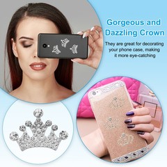 20Pcs Crown Charms, 1.3″ x 0.98″ Metal Rhinestone Crown, Silver
