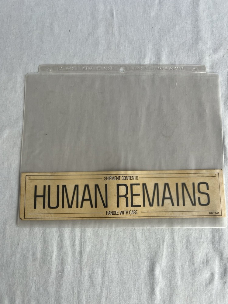 Vintage Human Remains Sticker «Shipment Contains Human Remains Handle With Care»