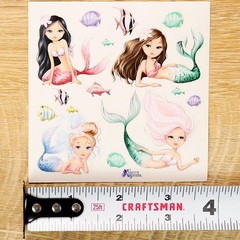 Violette Stickers – Mermaid Girls – 1 Ocean Fantasy Sticker Sheet – Stationery