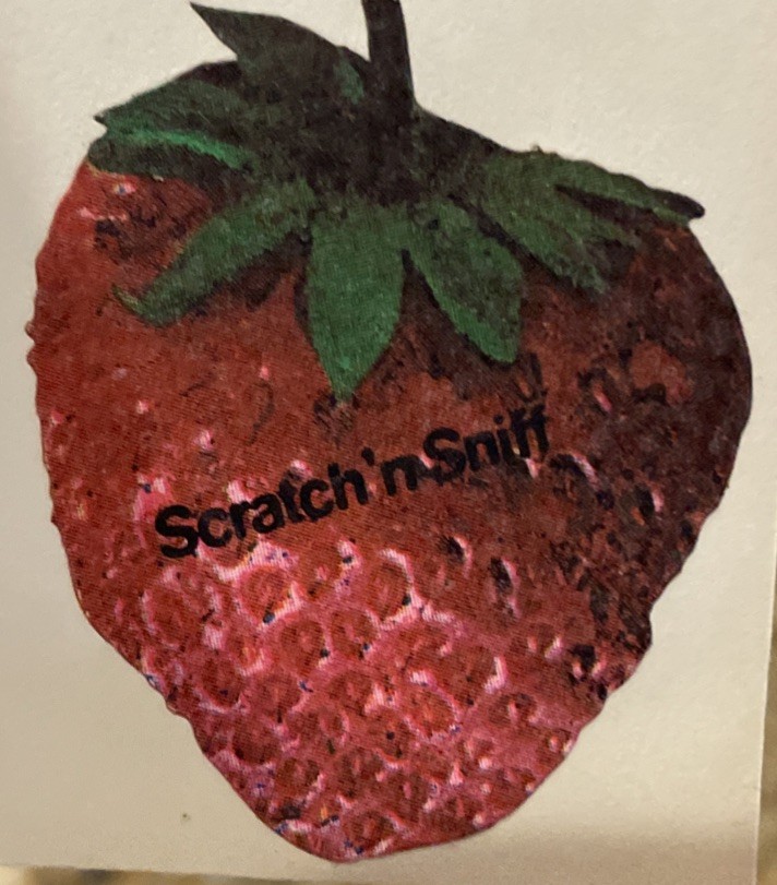 Vintage Stiggles Strawberry Scratch n Sniff Sticker 1 Piece