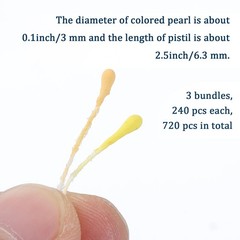 720 Pcs Stamens for Flower Making, 55-60 mm/2.2-2.4 inches, dark yellow