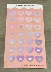 NEW PaperKumaCo “Squad Hearts V6” 💕 Sticker Sheet Paper Kuma Co Stickers