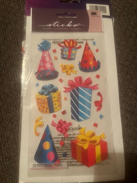 sticko party hats and presents