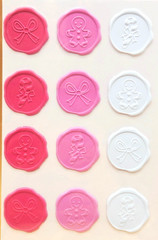 12pc Paper Crafts Christmas PASTEL WAX SEALS Dimensional Stickers, NEW