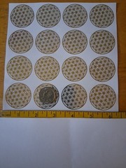 Flower of Life Stickers 16 ps 3.8 cm ( app.1.5 inch ) Diameter