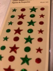RECOLLECTIONS 3D STICKERS CHRISTMAS GREEN RED STARS DOTS ACRYLIC STICKERS