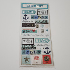 NEW Lot 3 BEACH VACATION Scrapbook Stickers Shells Anchors Sea Horse Alphabet -F