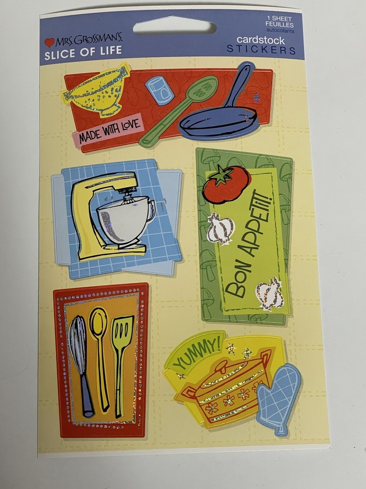 1 Mrs Grossmans Bon Appetit Cooking Food Stickers Kitchen Baking Chef Dessert