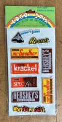 Vintage Hershey’s Candy Puffy Stickers By Logo- Stix Sealed Pack Of 9