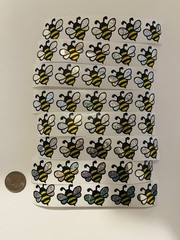 40 PCs Holographic Glitter Bee Stickers Spring Summer High Quality Stickers