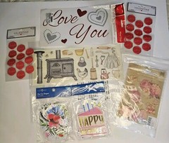 Lot of 7 Crafting Stickers for Scrapbooking and Die Cut Shapes Assorted Brands