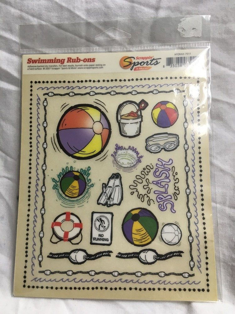 Scrapbook / Rub Ons -Swimming