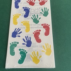 Vintage Frances Meyer Sticker Strips- Handprints New Baby Art Colorful Paint