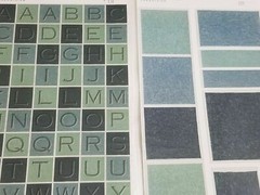 NEW Lot 8 Pkgs Woodstone Alphabet Tile Stickers Blue Green Orange Yellow -F