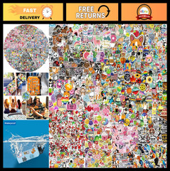 300-1000 Pcs Kawaii Stickers Set – Waterproof Cute Stickers for Kids, Teens, Adu