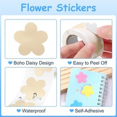 500 Pcs Light Yellow Daisy Stickers 1″ Cute Flower Shaped Sticker Labels