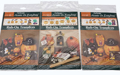 Vintage Lot 3 1994 Plaid Halloween Autumn Fall Rub On Transfers Sealed