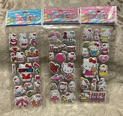 Retro Vintage Look Hello Kitty Cartoon 3D Puffy Stickers 3 sets (#17)