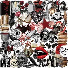 50PCS Gothic Vintage Stickers Dark Medieval Aesthetic 2.1 inches,