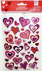 Valentines Day Stickers Hearts Red Pink Love Cats 4 Sets = 148 New Stickers
