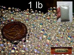 Morezmore M00036-lb 1lb Iridescent Glass Bubbles Microbeads 2mm 3mm 4mm 5mm 6mm