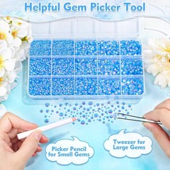 14000Pcs Light Blue Flatback Rhinestones with B7000 Glue for Stunning Crafts