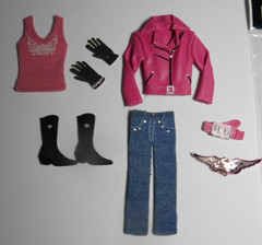 HARLEY DAVIDSON Dimensional Stickers Outfit Pink Leather Denim #9 Open Package