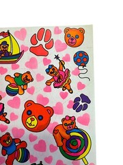 Vintage Rare Lisa Frank Sticker Sheet Ballerina Bears Sailboats Lollipops S124