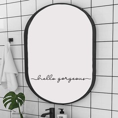 Hello Gorgeous Inspirational Quotes Mirror Vinyl Decal 18×2.4 Inch