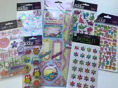 EK Success Sticko Lot Girlie Girl Scrapbook Stickers Unicorns Narwhals Bling Owl