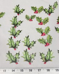2020 Anna Griffin AG1101 «DECORATIVE HOLLY STICKERS» 3D Dimensional 37-Pcs