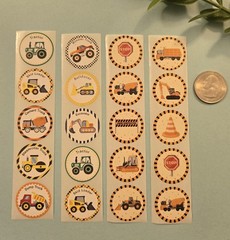 20 CONSTRUCTION STICKERS FOR KIDS/BOYS STICKERS/TRACTOR STICKERS/ TRUCK STICKERS