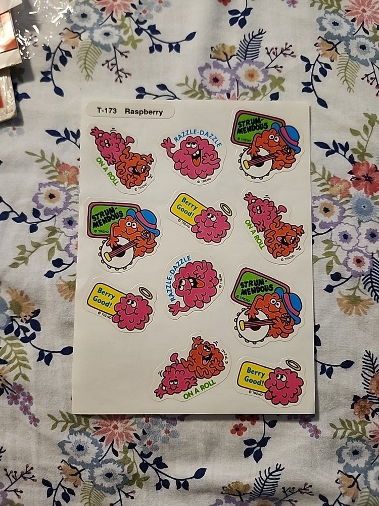 Vintage TREND Scratch N Sniff Sticker Sheet T-173 Raspberry 80’s Reward Stickers