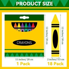 19 Pcs Crayon Door Sticker Classroom Decor Back to School 12 Inch Colorful Ra…