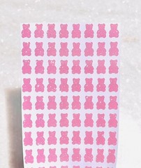 Glitter Gummy Bear Sticker Sheet! – Choose a Size & Color – Cute & Sparkly!