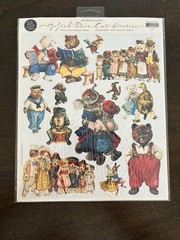 Vintage Gifted Line Stickers-Dressed Up Animals 2 large sheets 8 x 10