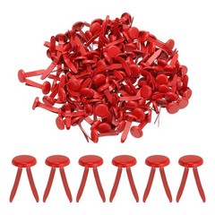 Brads for Paper Crafts, 150 Pcs Red Metal Round Paper Fasteners, 16 mm