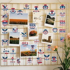 American 250 Stickers Party Favors, 50 Pcs Patriotic Sticker Decals for 250t…
