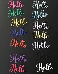 «Hello» word die cut embellishments Choose Color 8 pcs 1-1/4”x2-1/4”