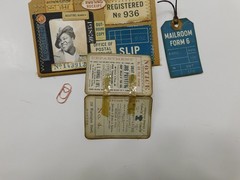 Junk Journal Add-Ons Handmade Tags Card Envelope File Clipboard Ephemera Set 3