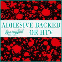 BLOOD SPLATTER on Black Pattern #2 Adhesive Vinyl or HTV Heat Transfer Vinyl