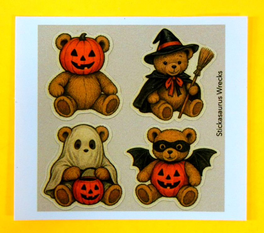 Teddy Bear Halloween Mini Sticker Sheet