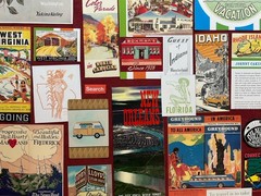 Travel Vacation Themed Bundle 96 Pieces, USA States Road Trip Kit Cutouts Cards
