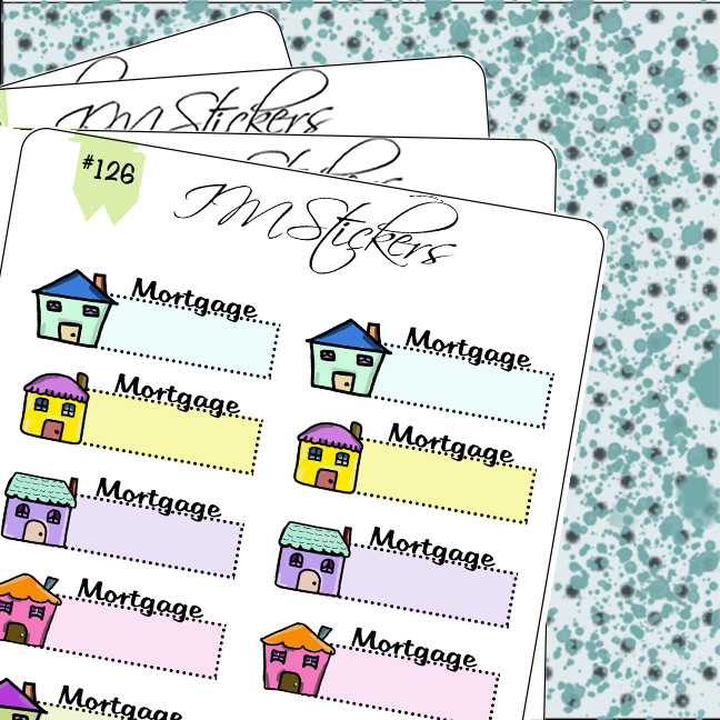 Mortgage Rent Bill Payment Tracker Hand Drawn Planner Stickers Home Organizer