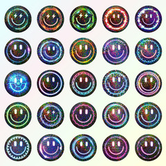 50PCS Smiling Glitter Neon Stickers, Cute Water Bottle Stickers for Kids, for Te