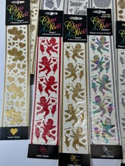 Lot of 48 Foil Textured Metallic Sticker Sheets Class A’ Peels Variety of Design