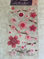 STICKO STICKERS CHERRY BLOSSOM FLOWERS BRANCHES CHERRY BLOSSOMS 13PCS
